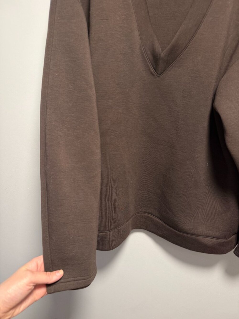 Old Navy Bounce Fleece V-Neck Cocoon Sweatshirt Large T - Picture 4 of 5